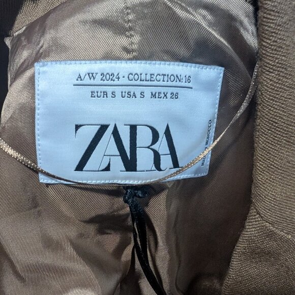 Zara | 100% Wool Fitted Blazer In Dark Camel - Picture 8 of 14